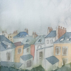 2023-pluie à Saint Nazaire(aquarelle) 