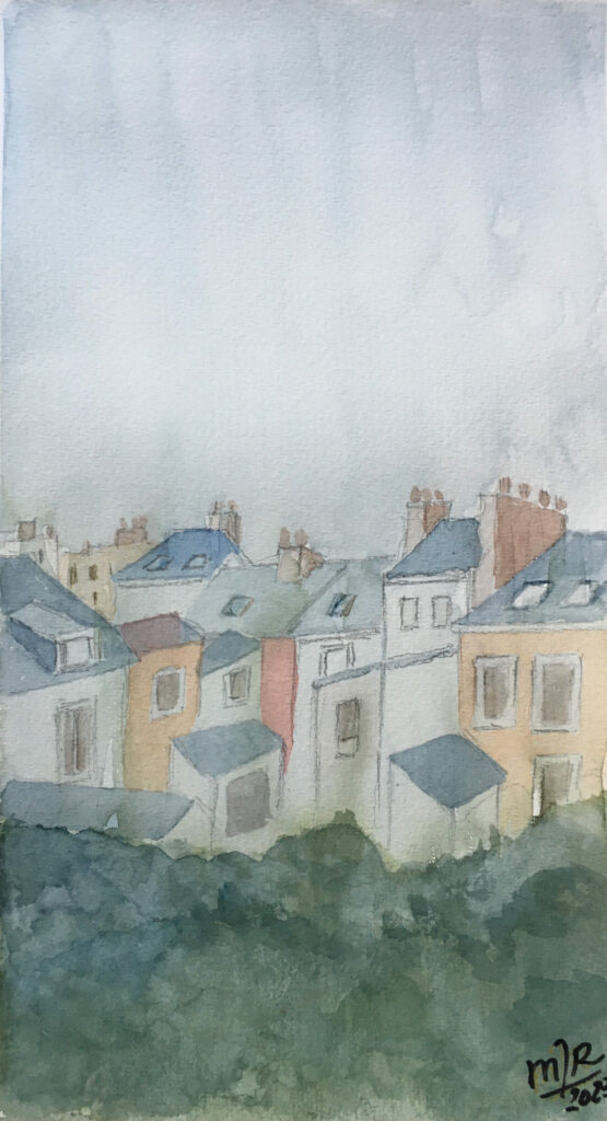 2023-pluie à Saint Nazaire(aquarelle)