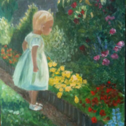 Jeanne aux fleurs-2015 (acrylique) 