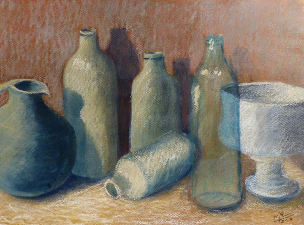 bouteilles- 2014 (pastel gras)