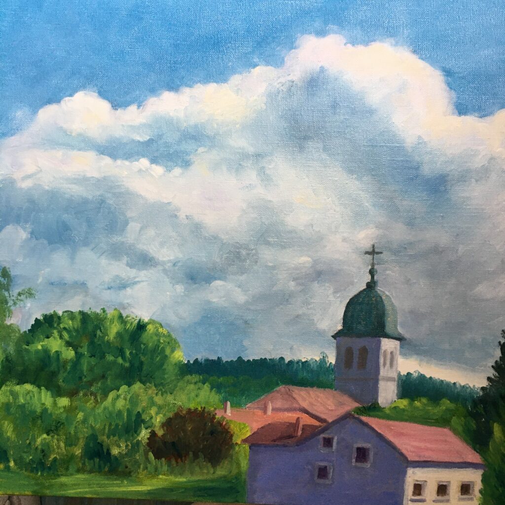 l&rsquo;arrivée sur Etival-2022(huile)