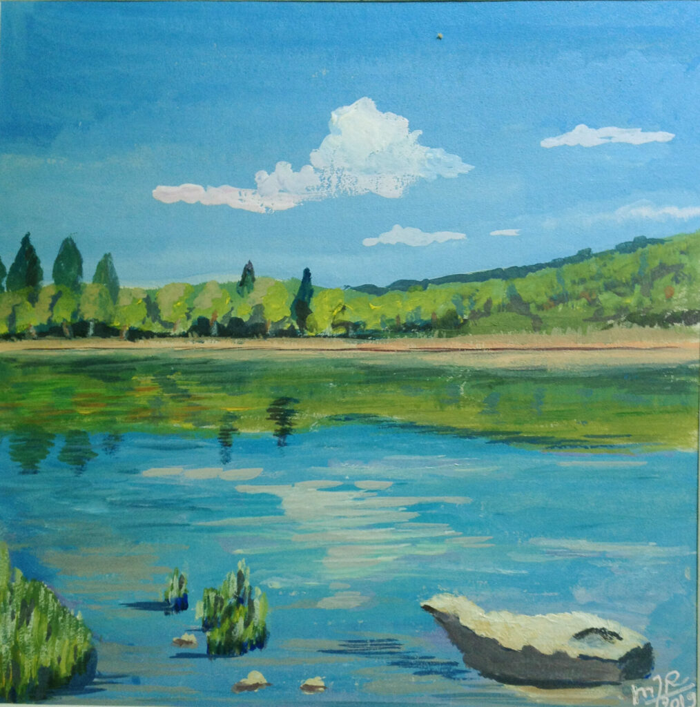 les bords du lac (gouache)