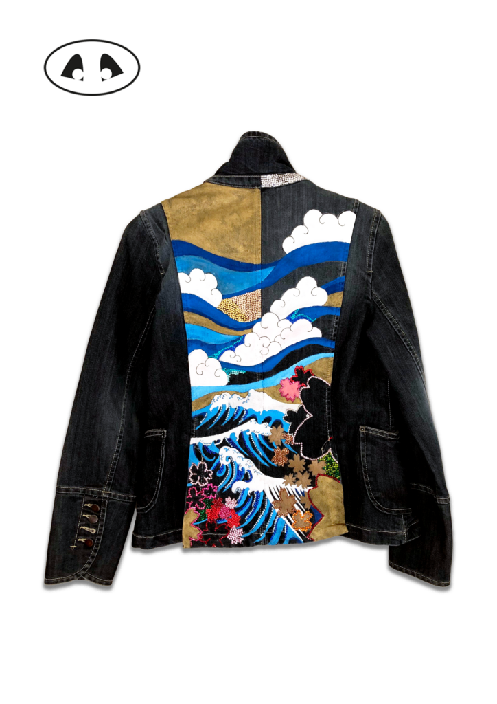 Veste en Jeans Kimono Estampes