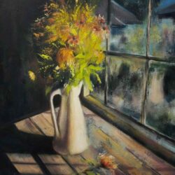 Bouquet Acrylique +huile sur toile 40X40 