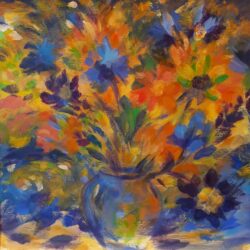 Bouquet Acrylique sur papier  50X50 