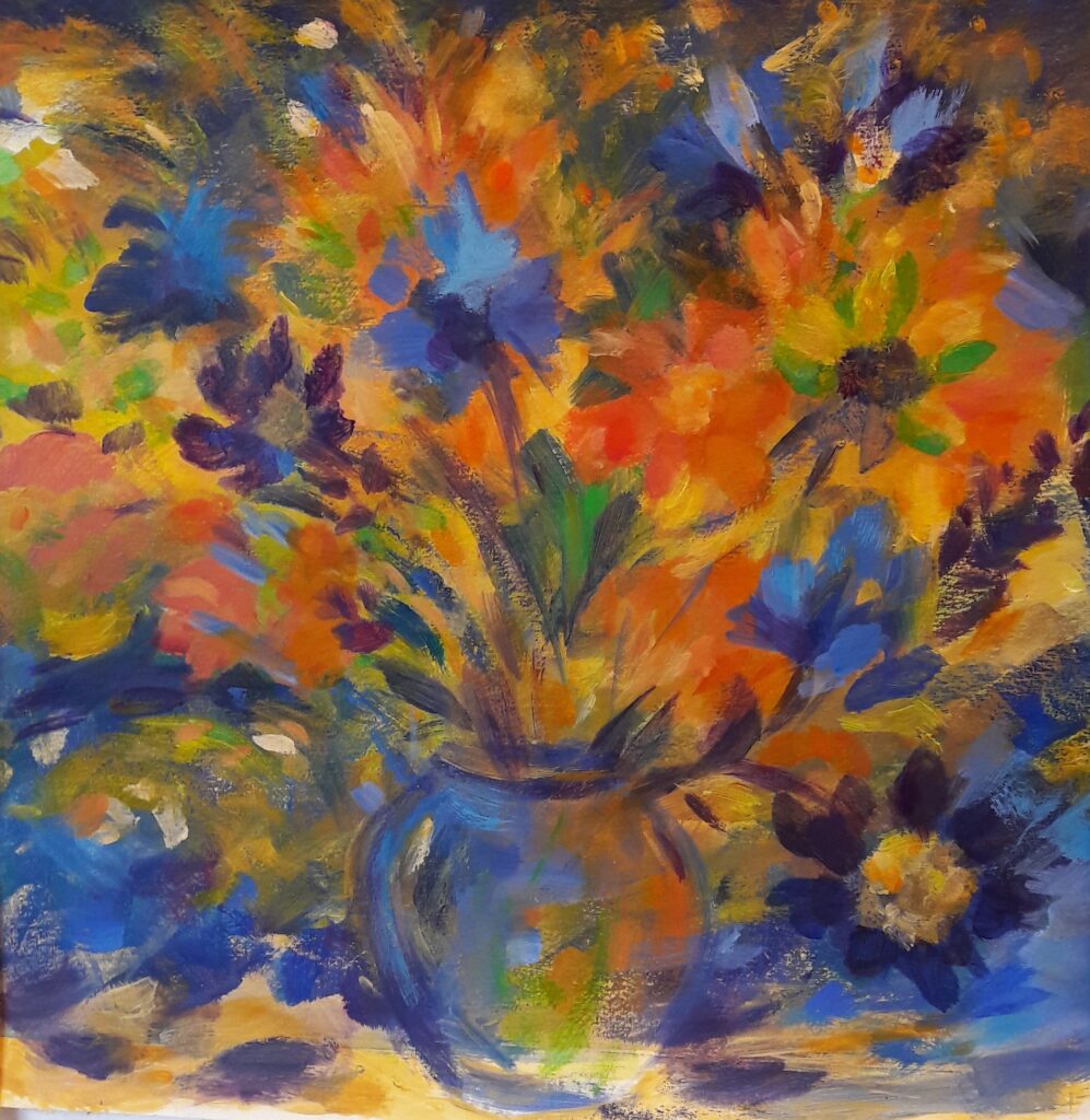 Bouquet Acrylique sur papier  50X50