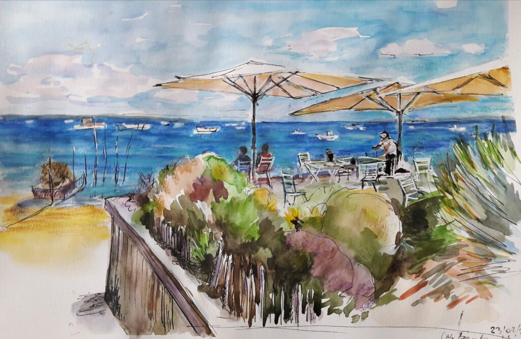 Cap ferret Croquis aquarelle