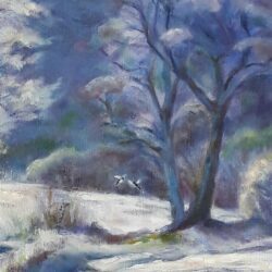 Détail -Paysage d&rsquo;hiver- Acrylique 