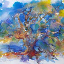 L’Arbre au souvenirs- Encres- pastel 50X65 