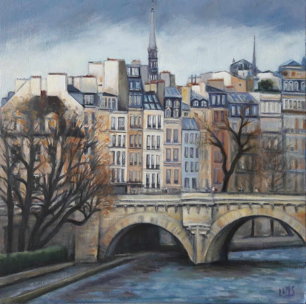 Pont neuf côté Rive Gauche Acrylique sur toile 50 x 50