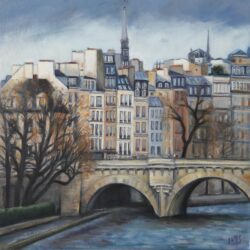 Pont neuf côté Rive Gauche Acrylique sur toile 50 x 50 