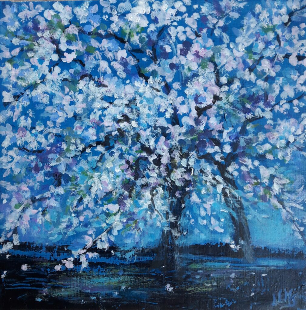 Variation 4 Acrylique papier marouflé sur toile 20X20  (1)