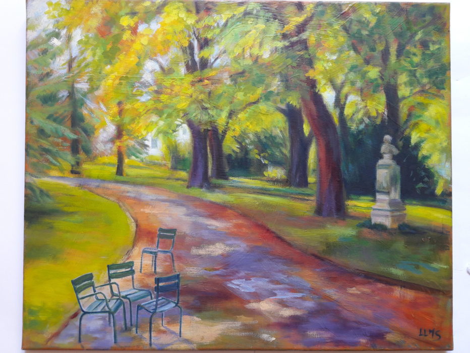 Automne au Jardin du Luxembourg  Huile sur toile 12F ( 61 x 50 )