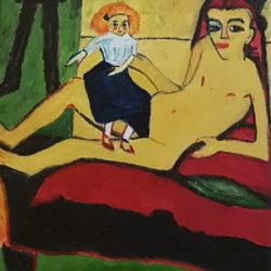 Fränzi à la poupée Acrylique (d’après E. Heckel) 