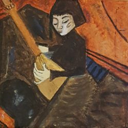 La jeune fille au luth Acrylique (d’après E. Heckel) 