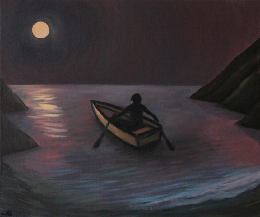 Départ au clair de lune – Huile sur toile – 55 x 46 cm – Septembre 2015