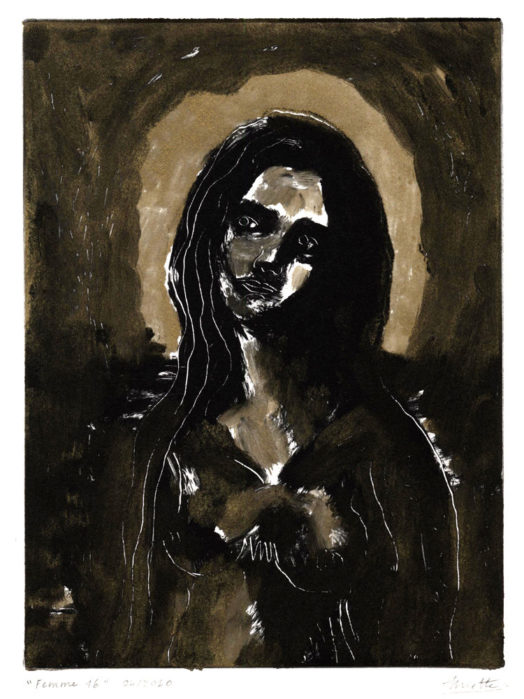 Femme 16 Monotype – Monotype – 15 x 20 cm – Avril 2020