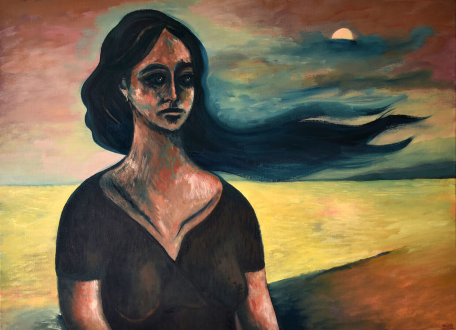 Femme nuages – Huile sur toile – 100 x 73 cm – Septembre 2020