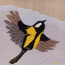 Mésange charbonnieère en vol. 