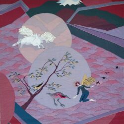 2025-  Méduse au jardin des Hespérides (110x130cm) Haute lice 5 fils:cm Coton, Laine Lin jpg 