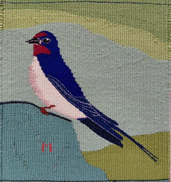 2026 Hirondelle des fenêtres Haute lice (16x16cm) Coton, laine