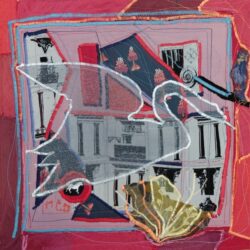 2026 Un dieu grec passe… Application soie et coton 30x30cm 