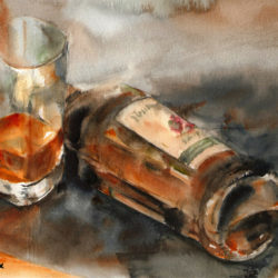 Aquarelle – Vapeurs d’alcool – Flacon couché 