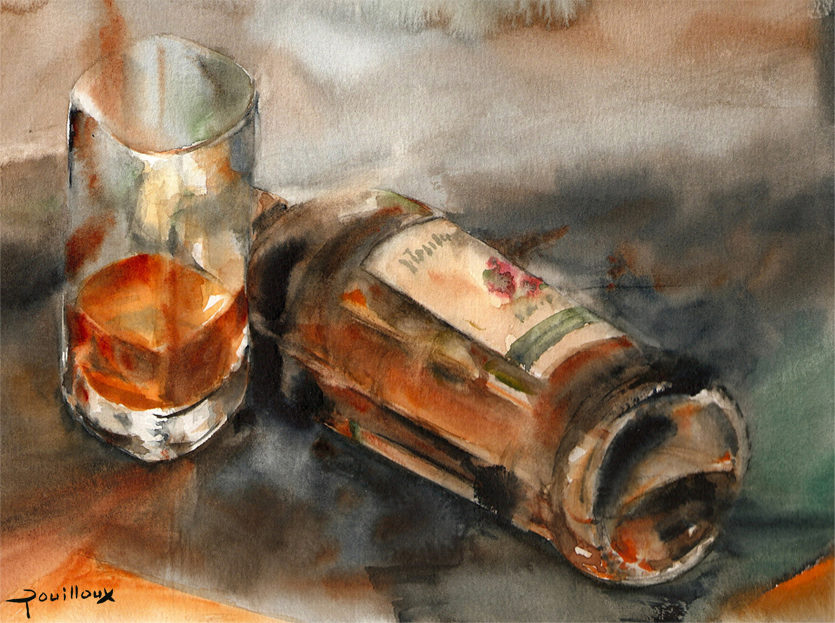 Aquarelle – Vapeurs d’alcool – Flacon couché