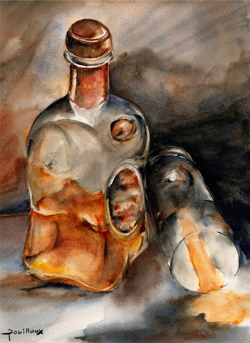 Aquarelle – Vapeurs d’alcool – Flacon debout