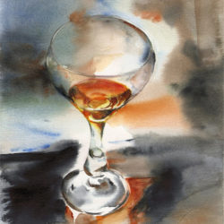 Aquarelle – Vapeurs d’alcool – Verre 1 